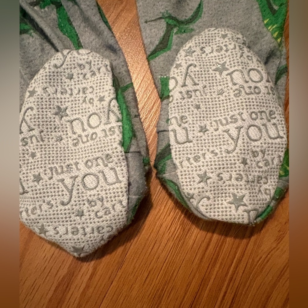 Carter's Gray and Green Dinosaur Footie - Picture 3 of 5
